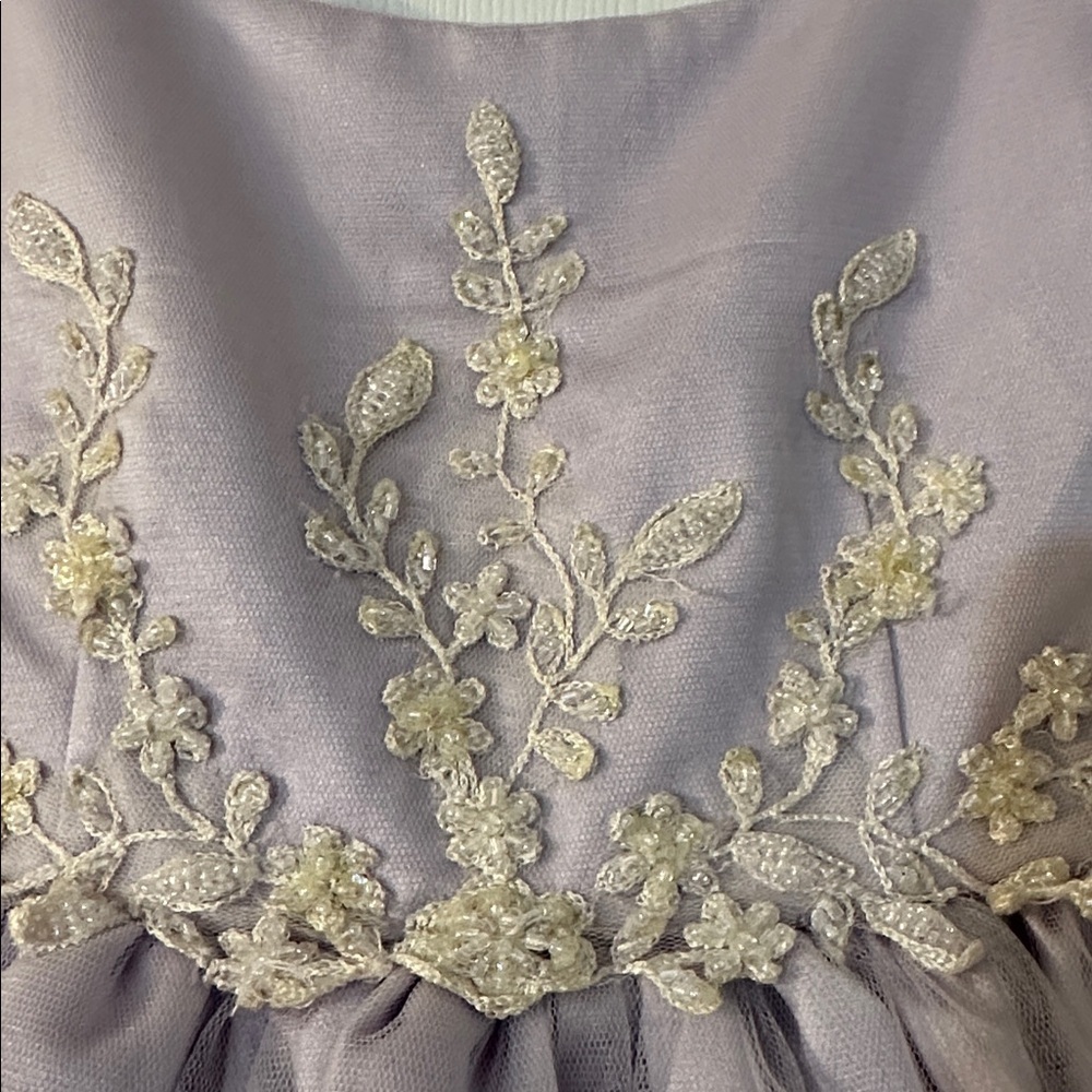 Lavender Embroidered Kids pageant dress - Picture 2 of 6